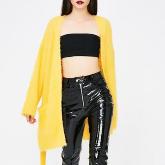 SO SOFT FUZZY CARDIGAN  YELLOW - Picture 4 of 4